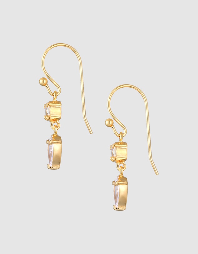 Elli Jewelry - Zirconia Teardrop Earrings in Gold-Plated 925 Silver