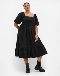 City Chic - Plus size Molli Corduroy Midi Dress - black