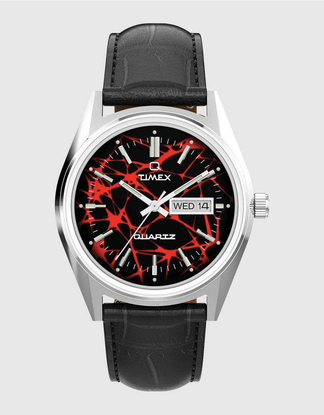 TIMEX - Q Timex Red Vega 1978 Reissue 38mm Leather Strap Watch