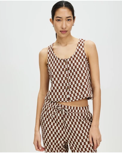 Brixton - Mykonos Small Check Tank