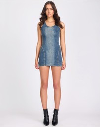 ONE TEASPOON - Mini Denim Dress - Worn Blue