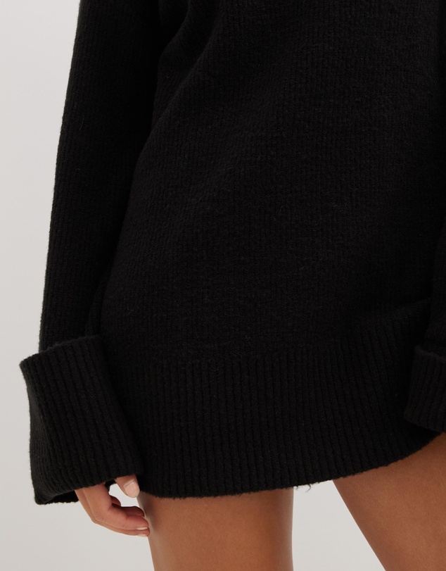 Dazie - Cozy Oversized Knit Mini Dress
