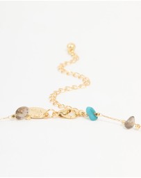 Lovisa - Gold Plated Semi Precious Stones Station Necklace