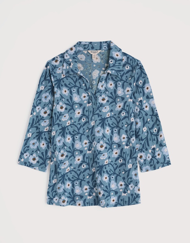 Seasalt - Seasalt Cornwall Blue Wavecrest Shirt in Organic Cotton Jersey