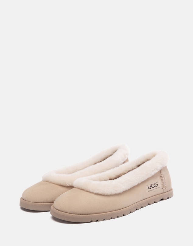 EVERAU - Australian Shepherd Ugg Milea Cow Suede Upper Loafer Oxfords Flats