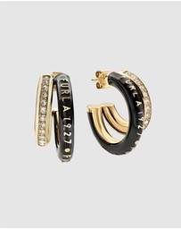 Furla - Furla 1927 Colour Edition Gold-Tone Black Enamel Earrings