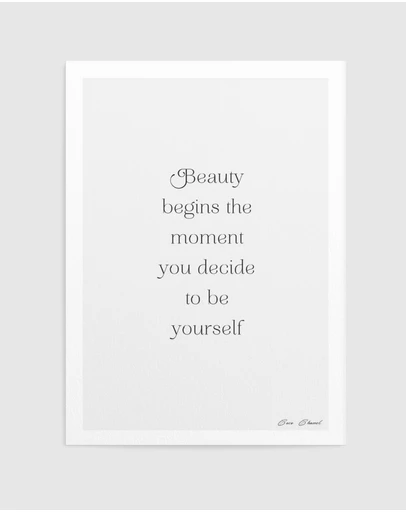 Olive et Oriel - Beauty Begins - Coco Chanel Art Print