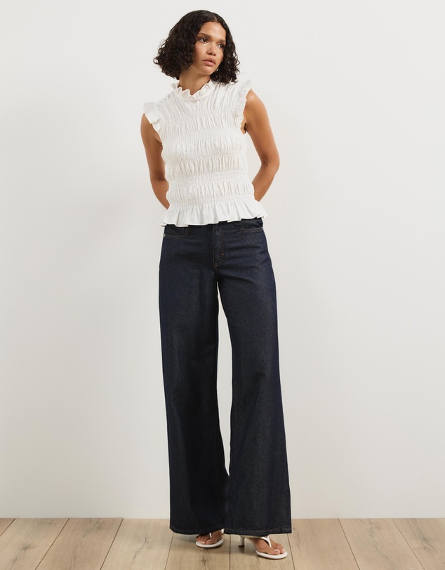 Atmos&Here - Coralie Linen Blend Frill Top
