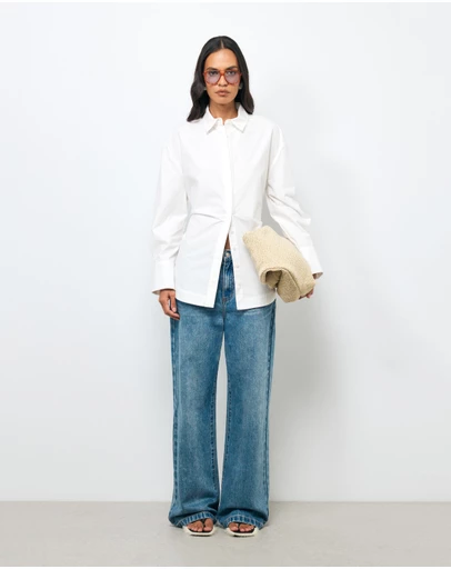 AERE - Fiora Cinched Waist Shirt
