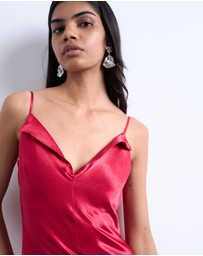 TOPSHOP - Folded Edge Satin Cami Slip Maxi