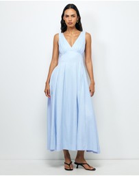 AERE - Nylah V-Neck Midi Dress