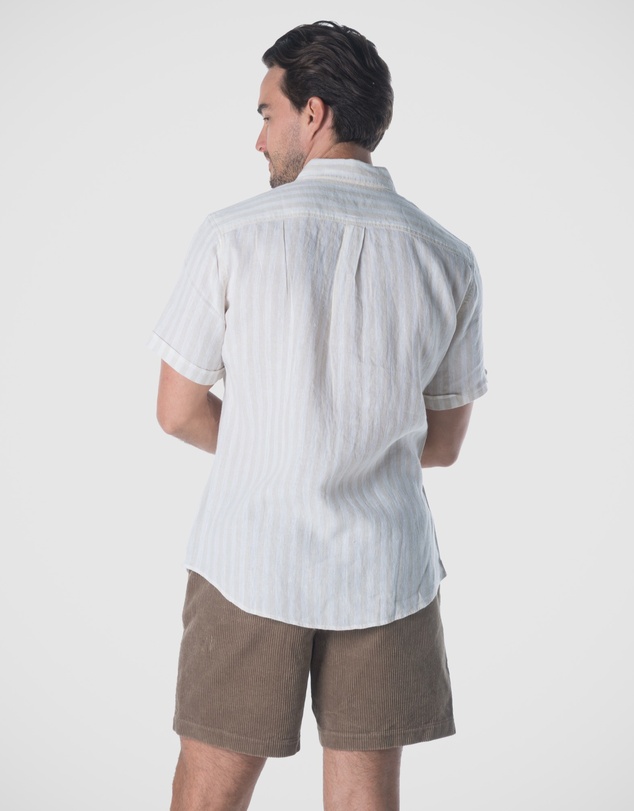 Coast Clothing - Short Sleeve Linen Shirt - Beach Stripe