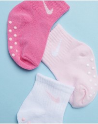 Nike - 3-Pack Core Swoosh No Slip Infant Ankle Socks - Babies