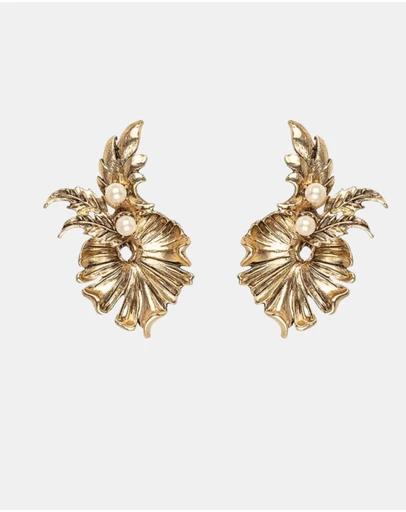 Kitte - Lotus Garden Earrings - Gold