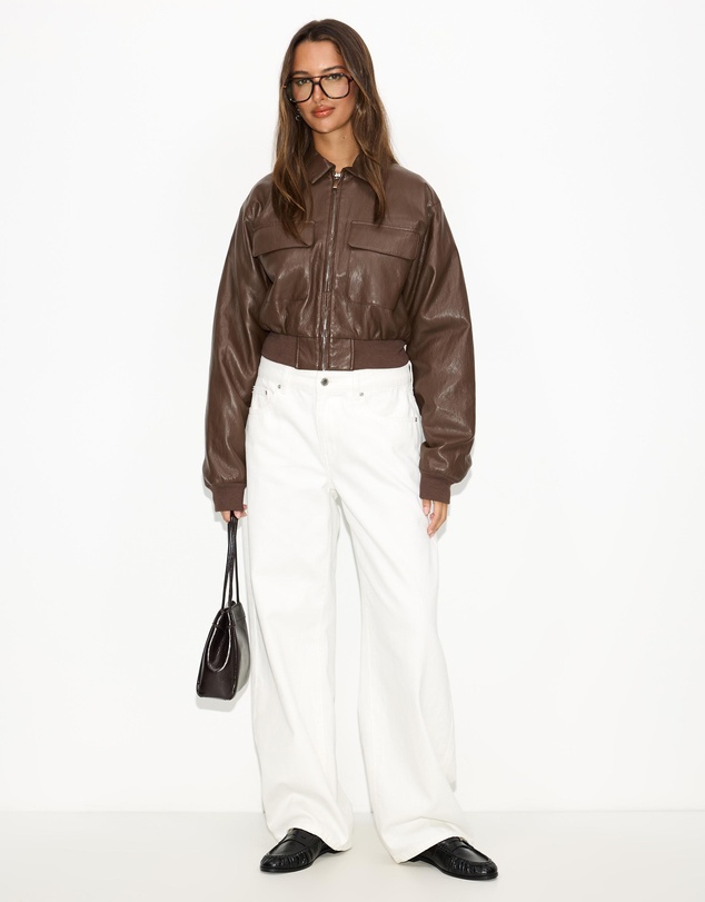 Dazie - Lustre Cropped Bomber Jacket