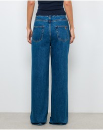 AERE - High Rise Seam Detail Wide Leg Jeans