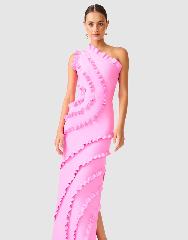Elliatt - Orelia Asymmetrical Ruffle Gown