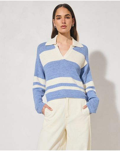Blue And Cream Stripe