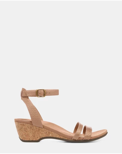Vionic - Orlanda Wedge Sandal - Macaroon Pearl Snake