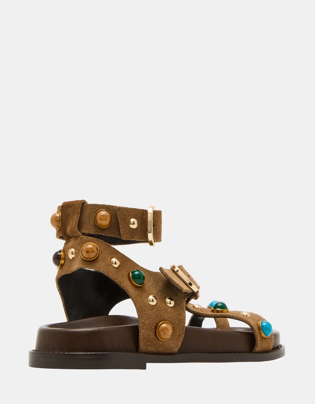 Steve Madden - Linear Taupe Suede Sandals