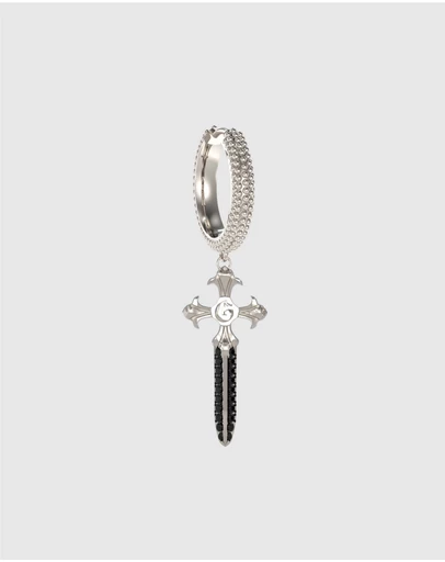 GUESS - Silver-Tone Rebel Knight Dagger Drop Earring
