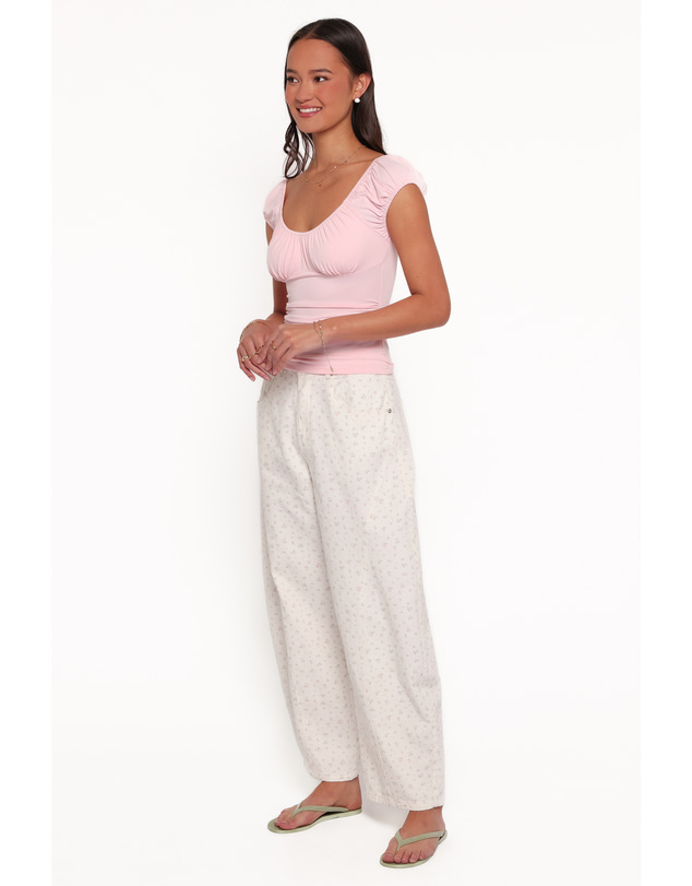 Petal & Pup - Tulsi Barrel Leg Jeans - Cream/Pink Floral