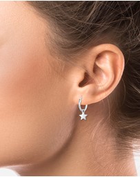 Elli Jewelry - Earrings Hoops Star Crescent Lightning Changeable Astro Design in 925 Sterling Silver