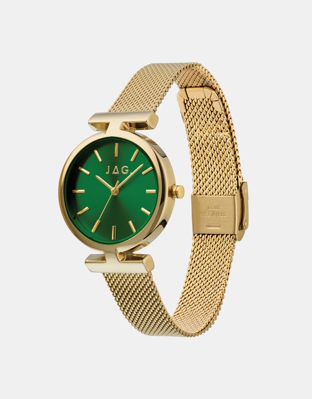 Jag - Mudgee Womens Green Dial 35mm Gold Watch