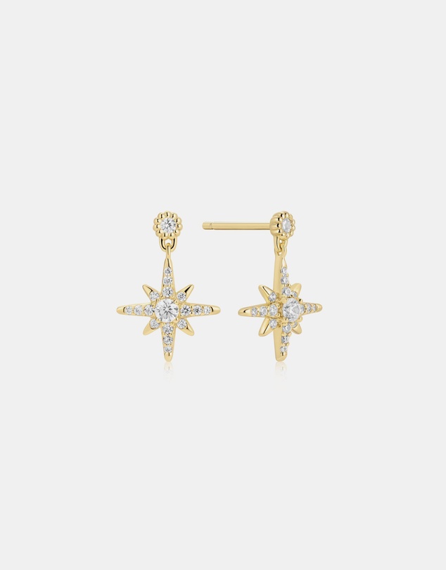 Ania Haie - Ania Haie Gold Dangling Nova Star Stud Earrings