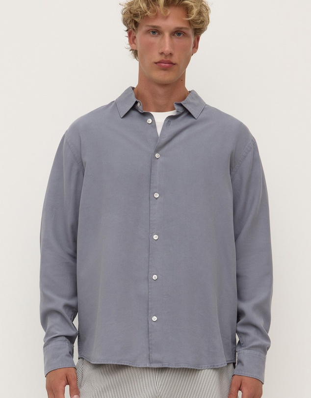 Revibe - Repaired Assembly Label Linen Mens Shirts L/S