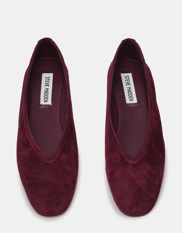 Steve Madden - Leni Wine Suede Flats