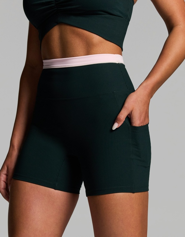 Rockwear - Rib Luxesoft Pocket Mid Thigh Bike Shorts
