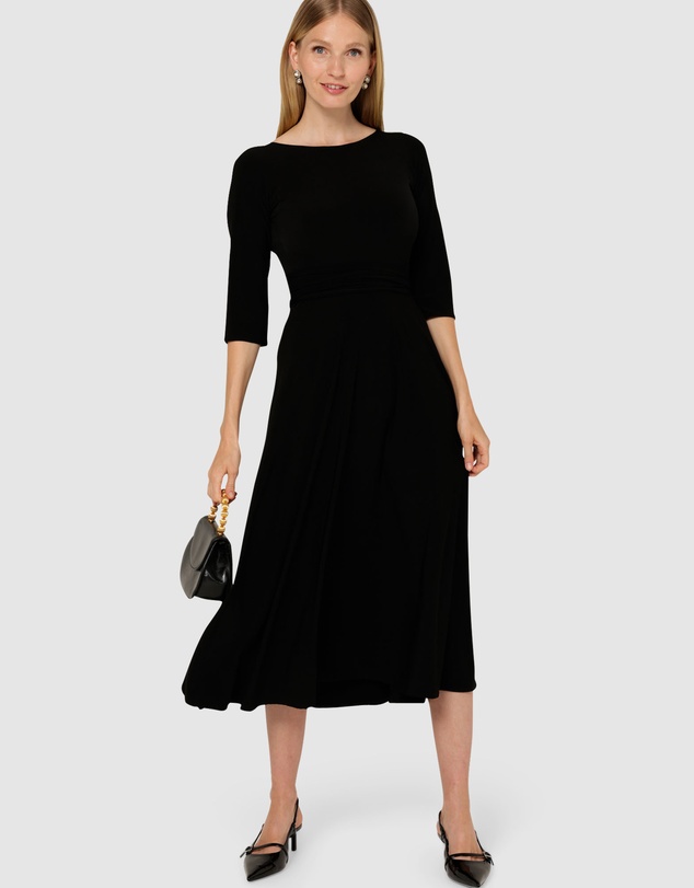 SACHA DRAKE - 3/4 Sleeve Reverse Wrap Midi Dress
