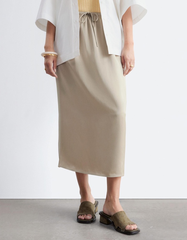 & Other Stories - Drawstring Satin Midi Skirt