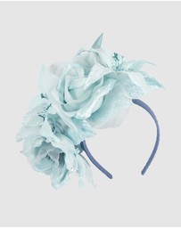 Max Alexander - Large Blue Flower Headband Fascinator