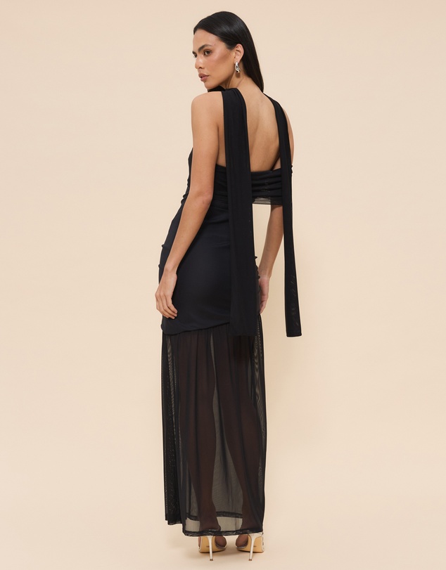CHANCERY - Bree One Shoulder Self Scarf Maxi Dress