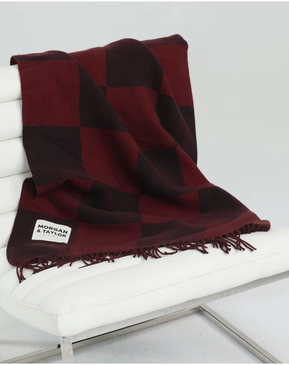 Morgan & Taylor - Checkmate Soft Touch Throw Blanket in Black