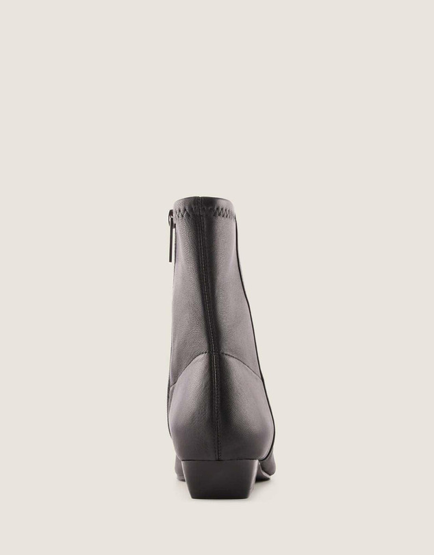 Shelly Shen - Carmen Heel Ankle Boots Black Leather