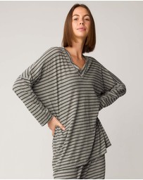 Primness - Stripe Loose V Top