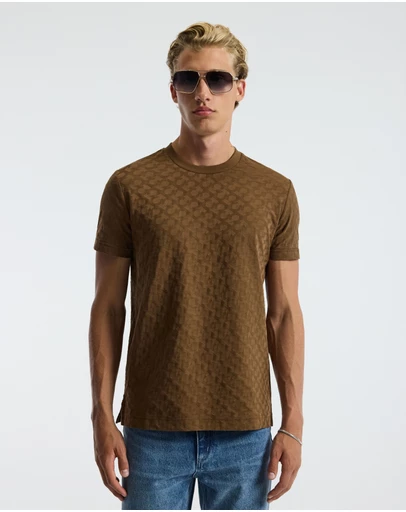Calibre - Monogram Jacquard T-shirt Toffee