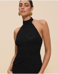 CHANCERY - Lara Lace High Neck Halter Maxi Dress