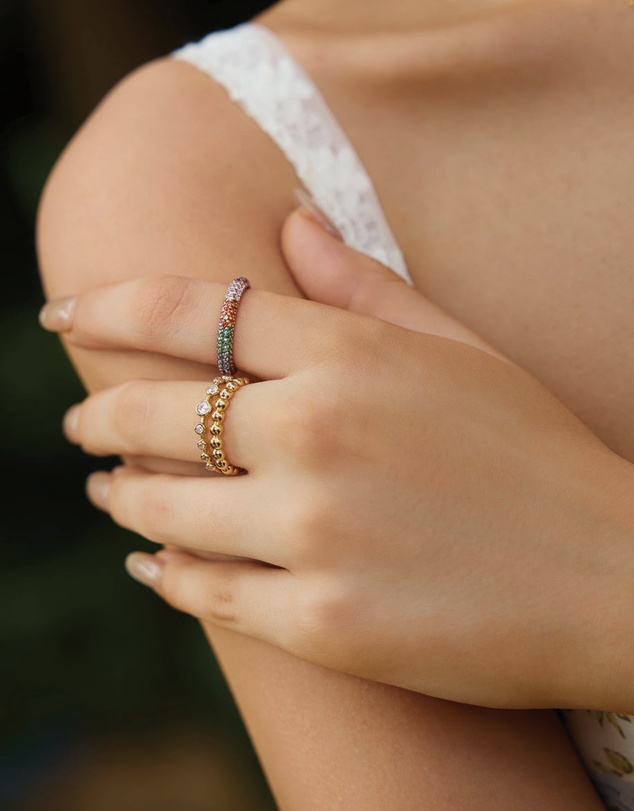 Ania Haie - Silver Rainbow Pave Ring
