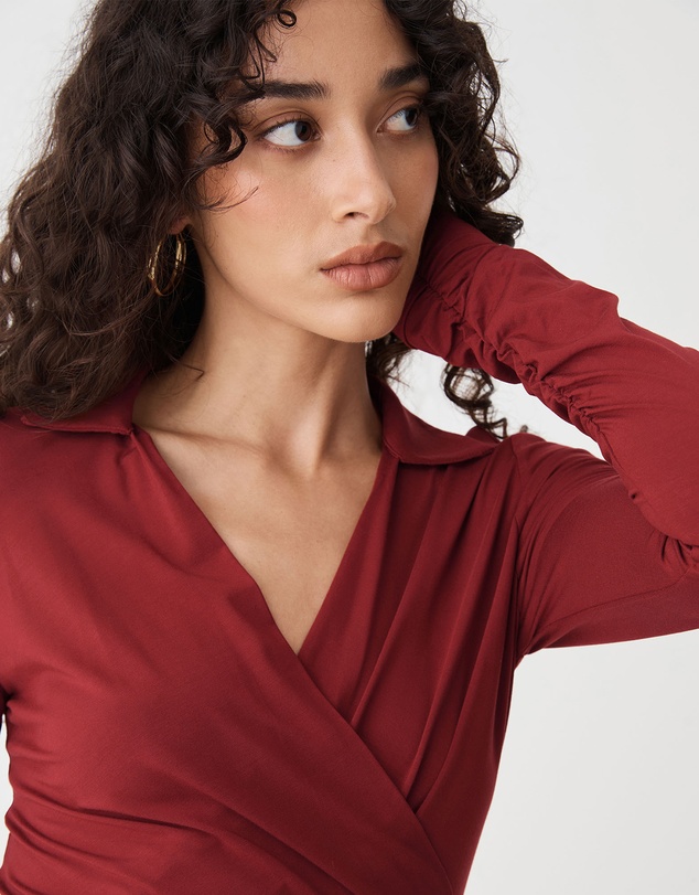Forcast - Solene Bamboo Wrap Top