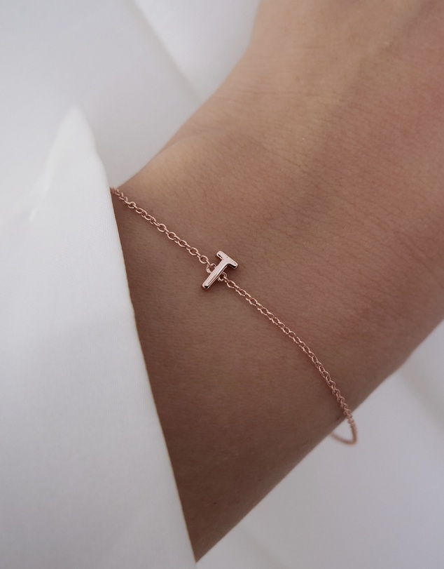 The Silver Collective - Petite A-Z Letter Bracelet - S