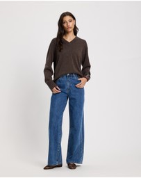 AERE - High Rise Wide Leg Jeans