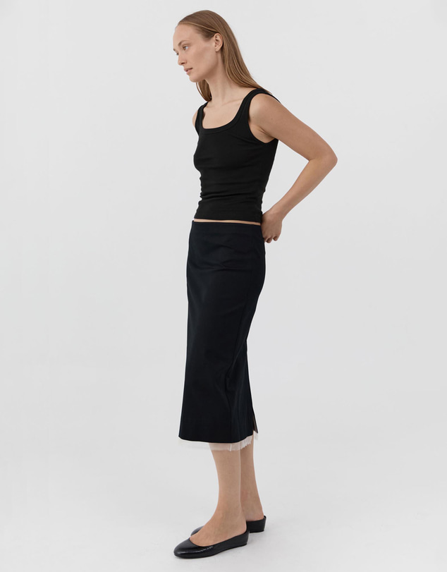 St. Agni - Compact Cotton Layered Column Skirt