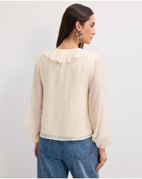 The Fated - Kyla Ruffled Neck Blouse