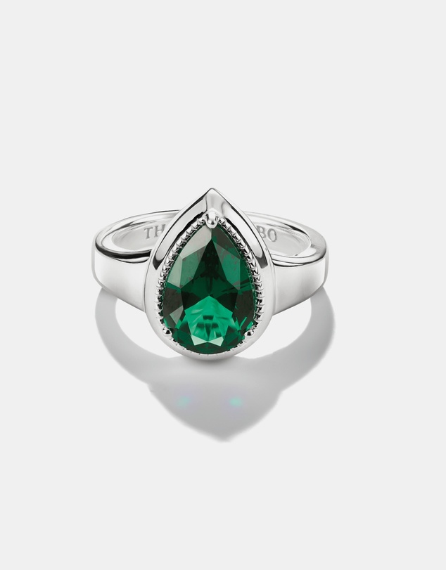 THOMAS SABO - THOMAS SABO Ring with Green Teardrop Stone Silver