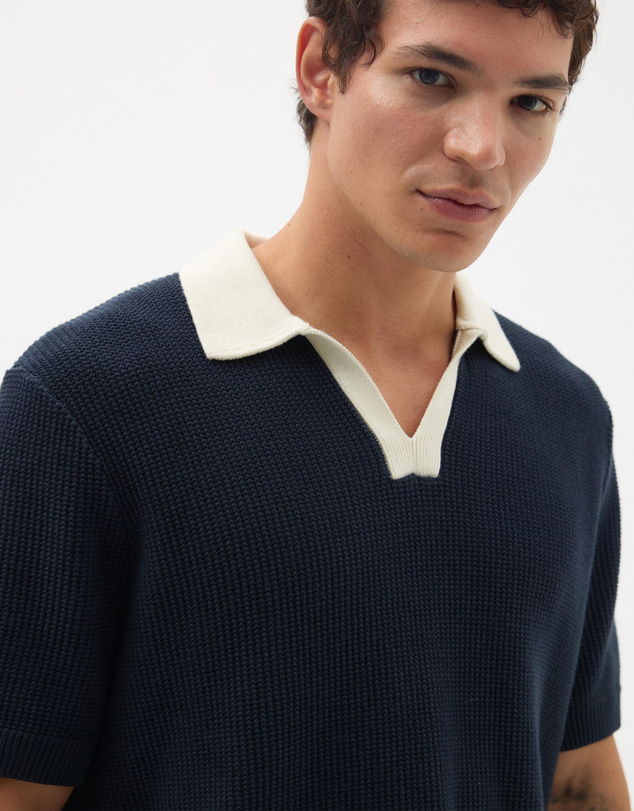 AERE - Contrast Collar Relaxed Cotton Polo