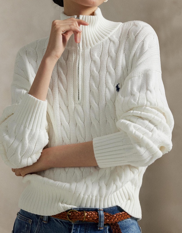 Polo Ralph Lauren - Cable-Knit Cotton Quarter-Zip Sweater